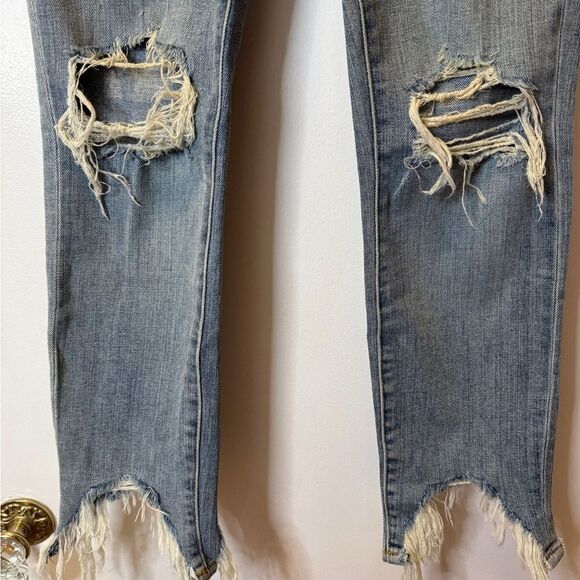 L'AGENCE High Line High Rise Skinny Jean Desert Light Destruct Women’s Size 26 - Picture 7 of 11